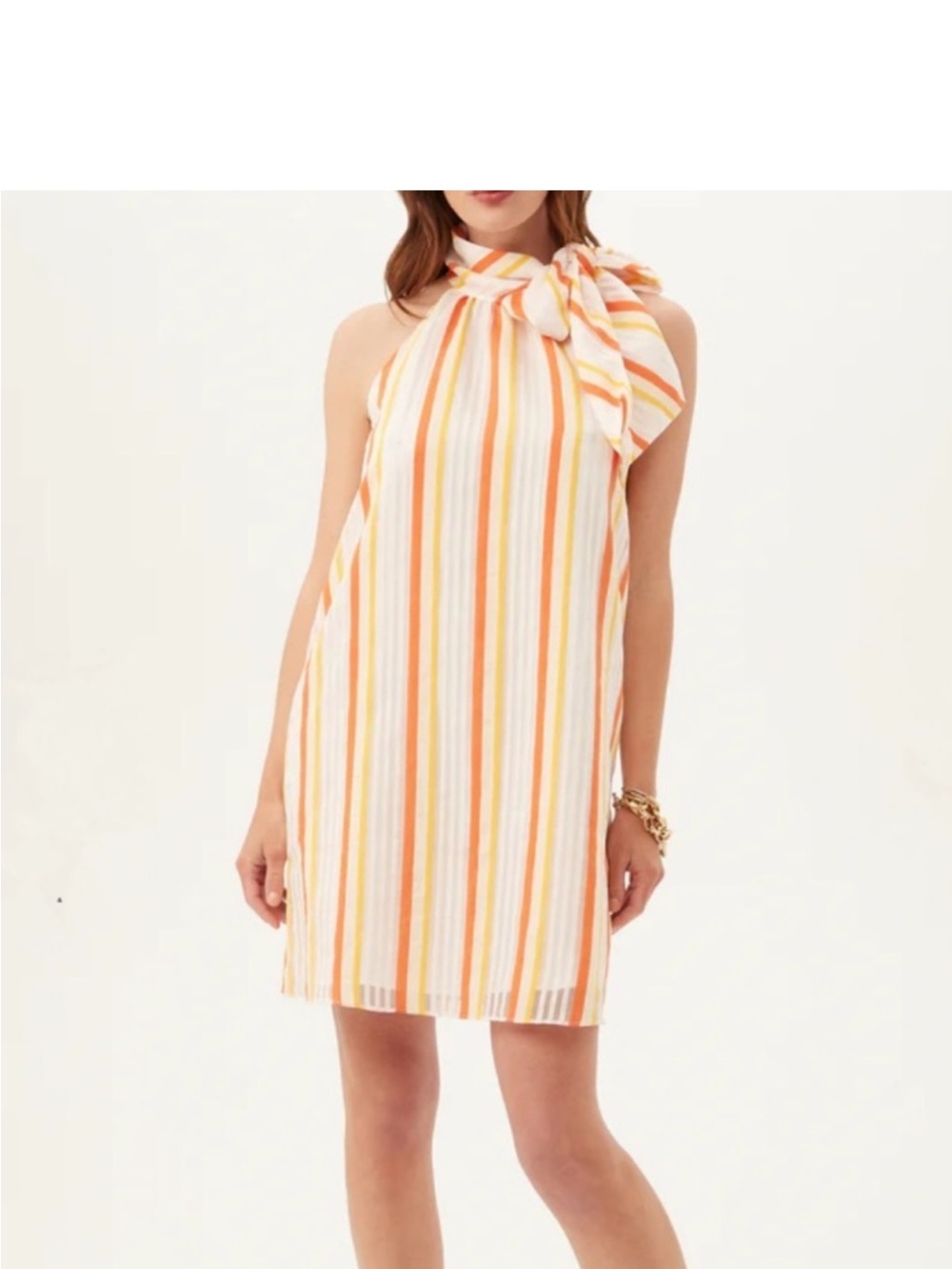 Trina Turk Striped Shift Dress in Orange, Yellow and White